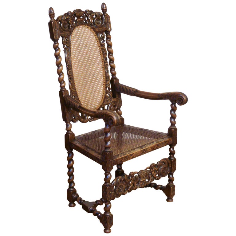 Victorian Carolean Style Armchair at 1stDibs