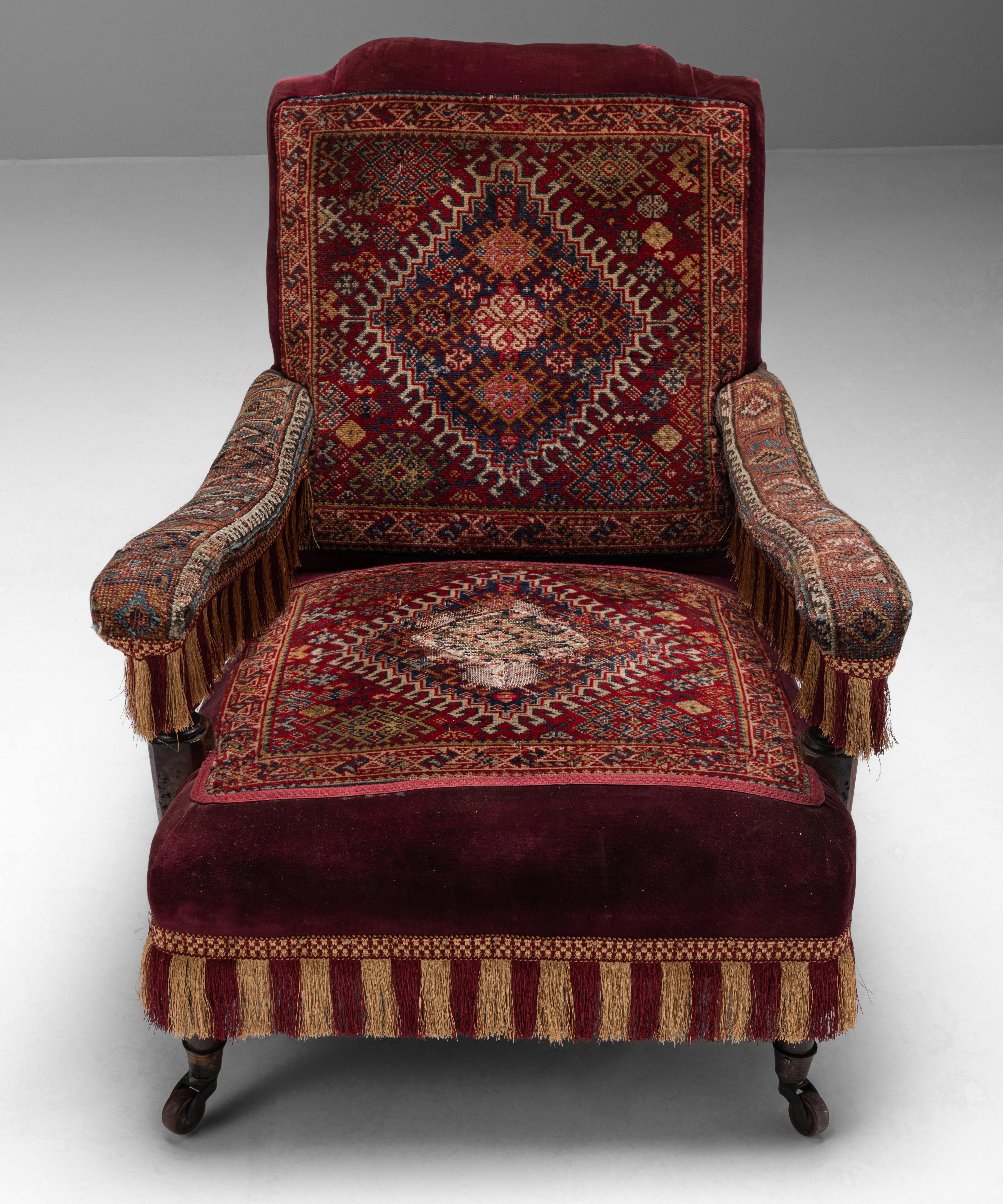 antique carpet chair