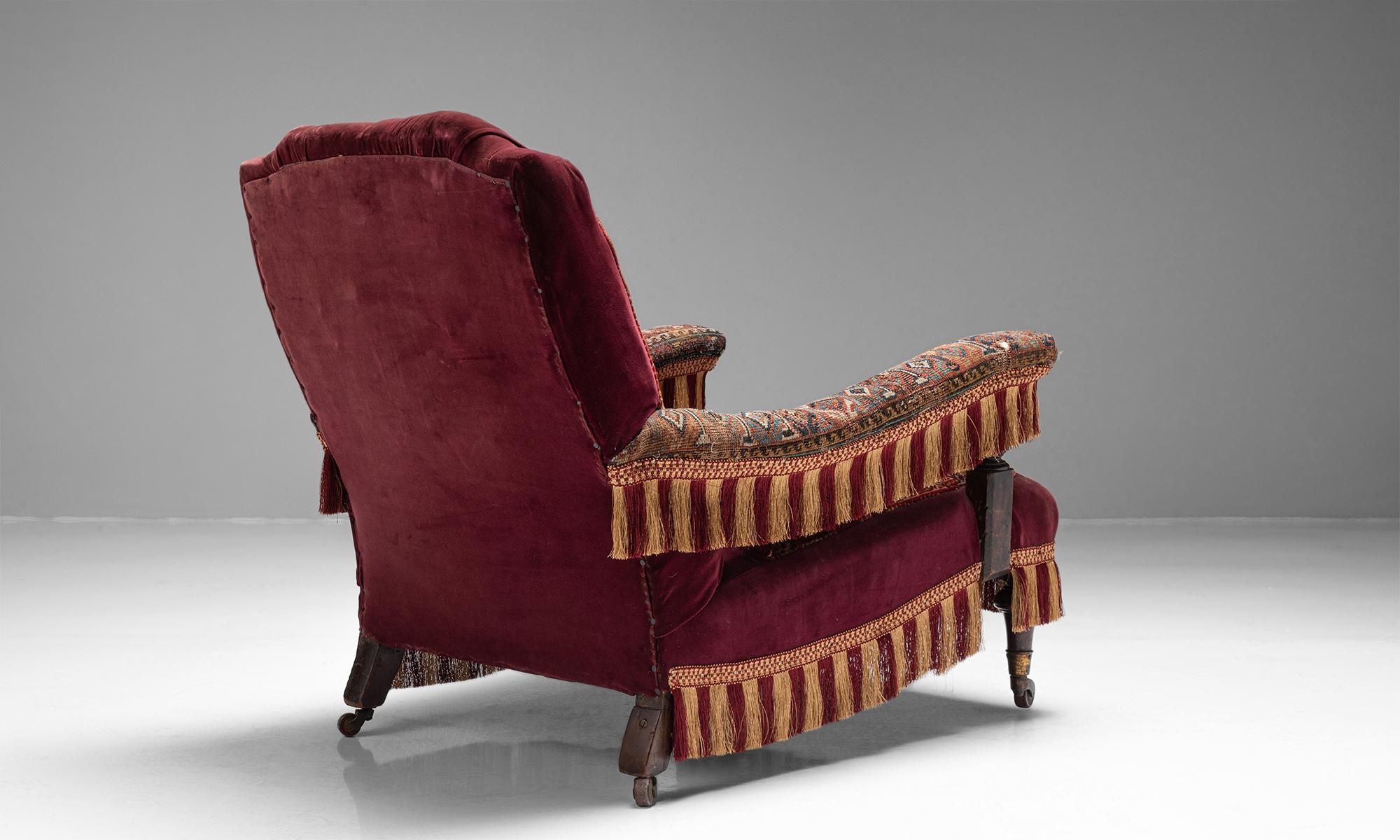 Victorian Carpet Chair, England, circa 1880 In Good Condition In Culver City, CA