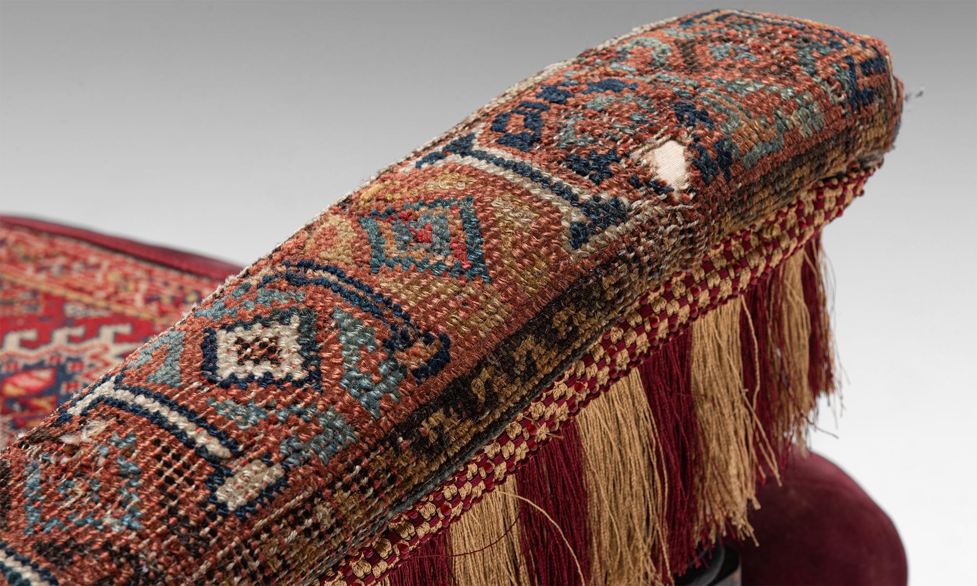 Velvet Victorian Carpet Chair, England, circa 1880