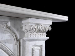 Victorian Carrara Marble Arched Fireplace