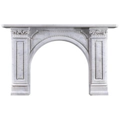 Victorian Carrara Marble Arched Fireplace