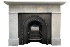Victorian Carrara Marble Fire Surround Complete With An Original Cast Iron Grate