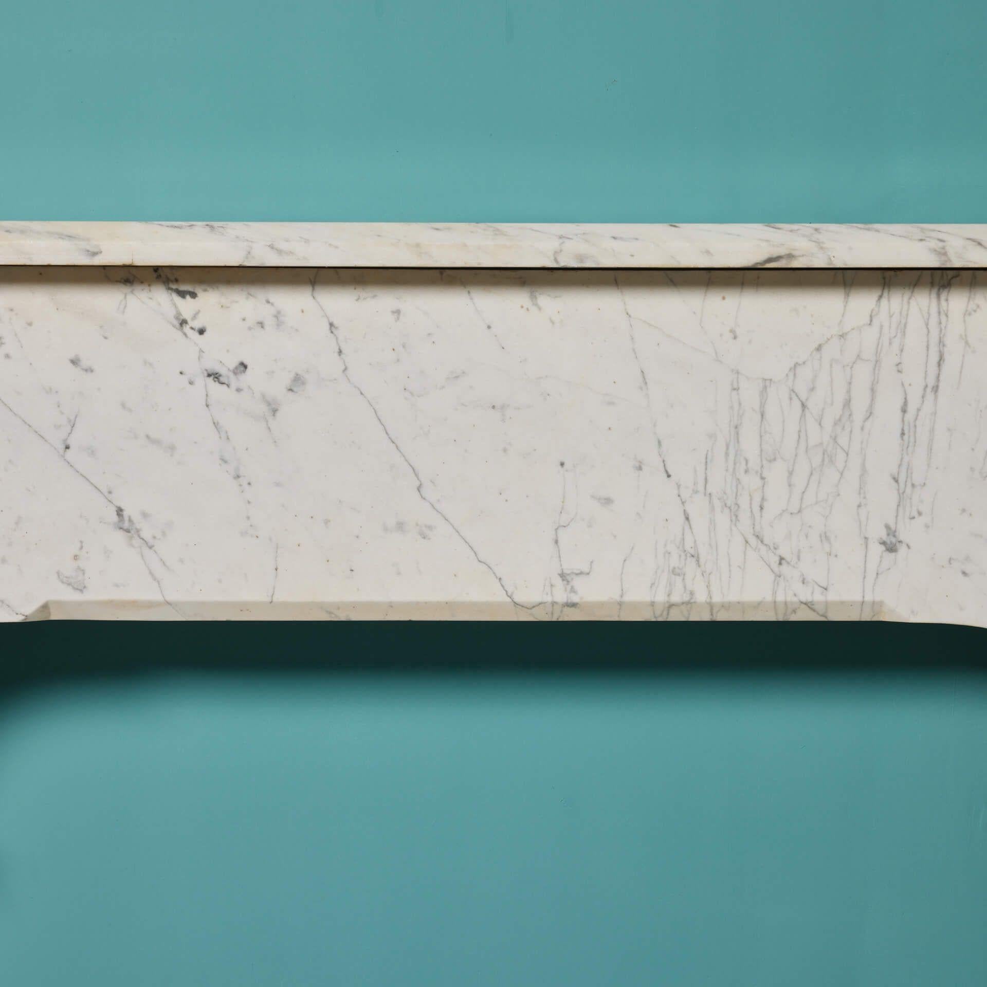 Antique Victorian Carrara Marble Fireplace Mantel For Sale 1