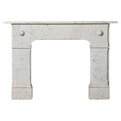 Antique Victorian Carrara Marble Fireplace Mantel