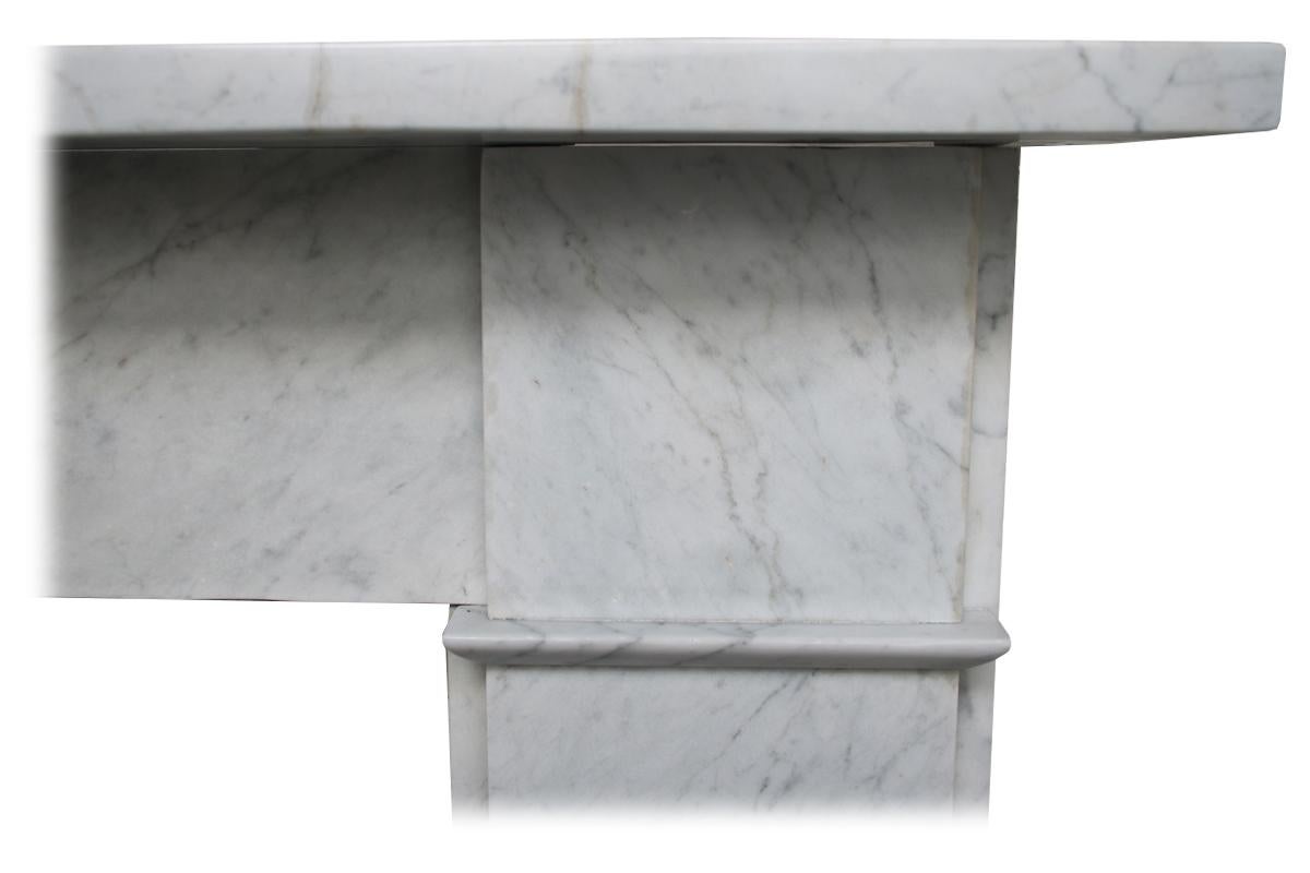 English Victorian Carrara Marble Fireplace Surround