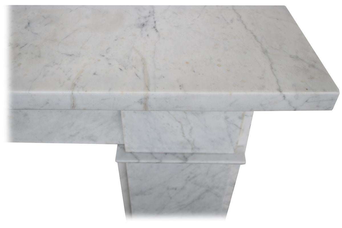 19th Century Victorian Carrara Marble Fireplace Surround