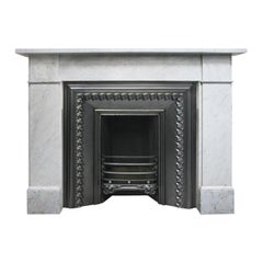 Antique Victorian Carrara Marble Fireplace Surround