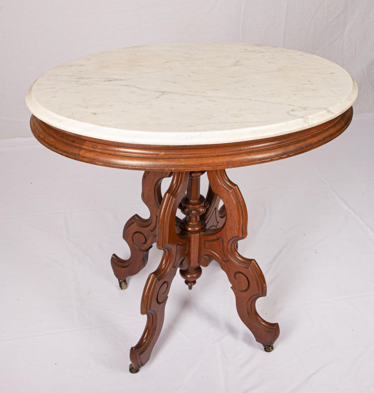 Victorian Carrera MarbleTop Parlor Table at 1stDibs