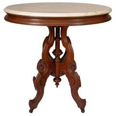 Victorian Carrera Marble-Top Parlor Table