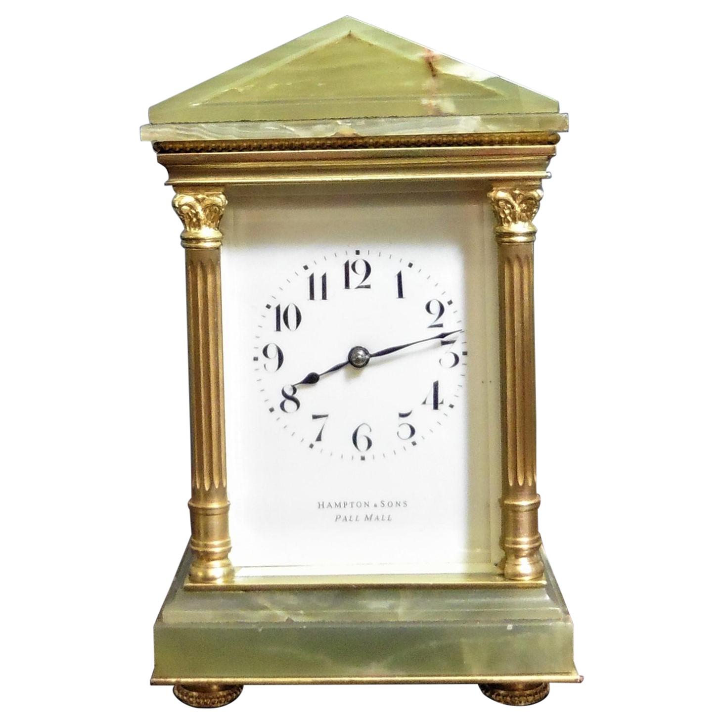 Victorian Carriage Clock signed Hampton & Sons, Pall Mall For Sale
