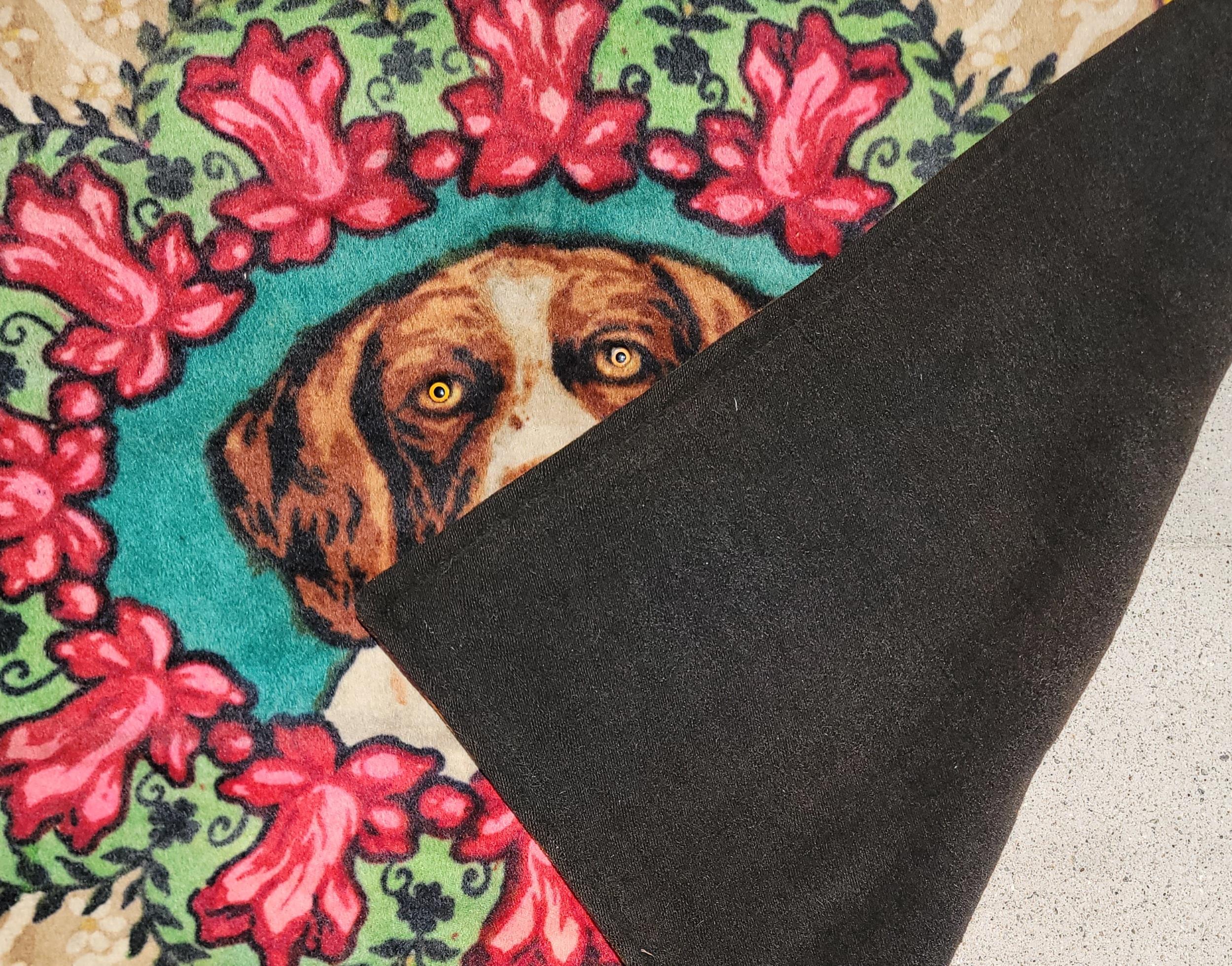 American Victorian Carriage Robe/Blanket with Dog