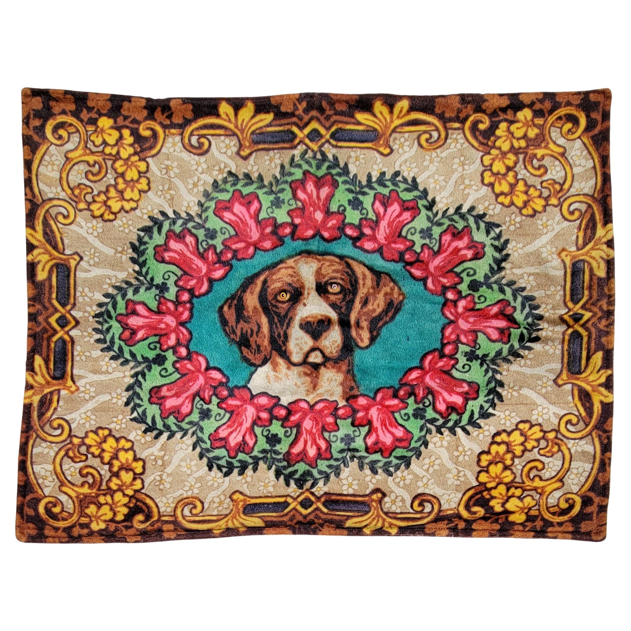 Victorian Carriage Robe/Blanket with Dog