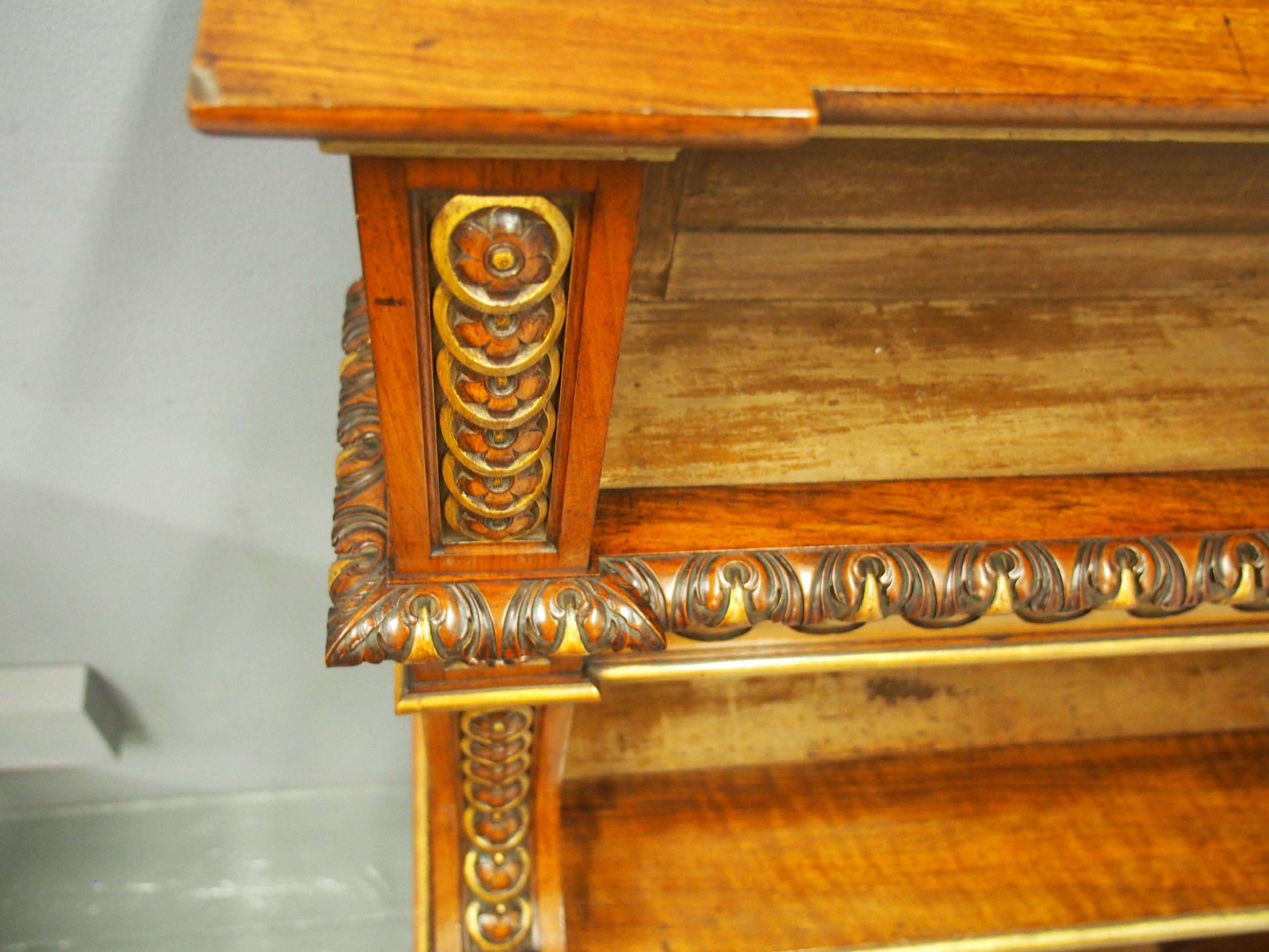 Victorian Carved and Gilded Waterfall Bookcase For Sale 2
