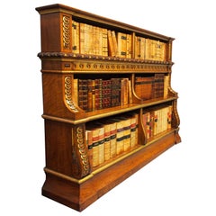 Victorian Carved and Gilded Waterfall Bookcase