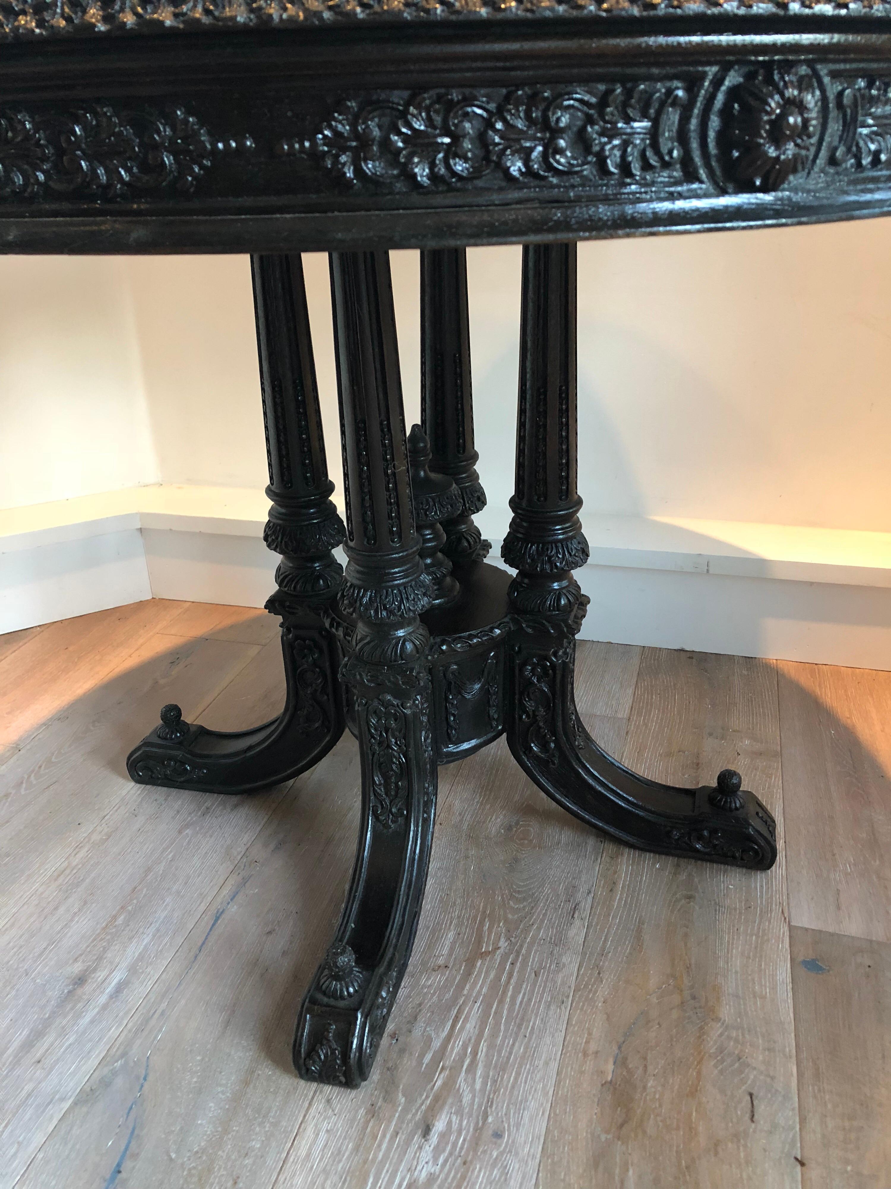 Late Victorian Victorian Carved Center Table
