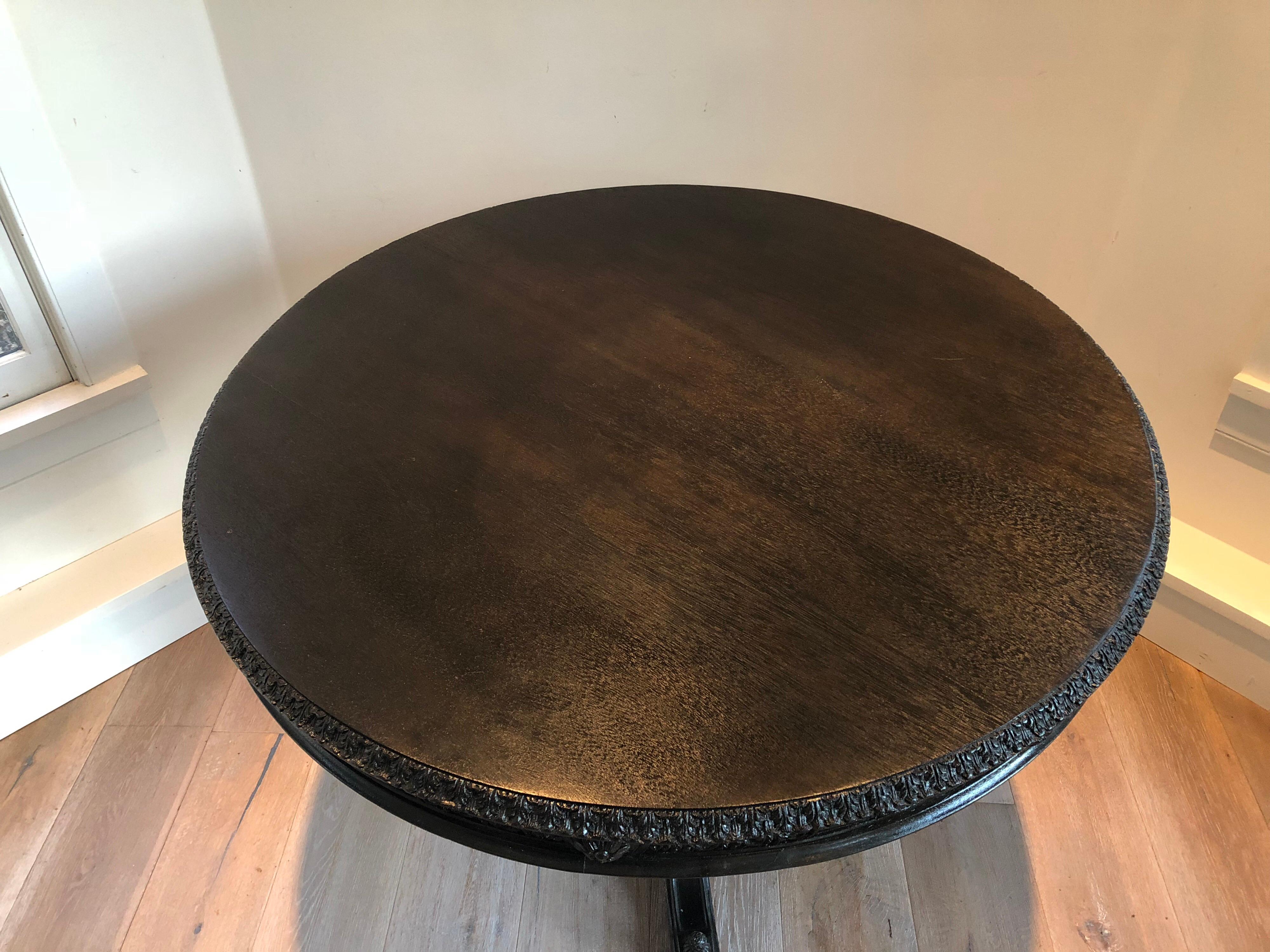 American Victorian Carved Center Table