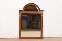 Victorian Carved Cherry Wood Arched Wall Mirror
