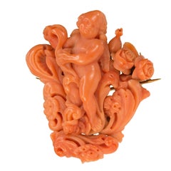 Victorian Carved Coral Brooch