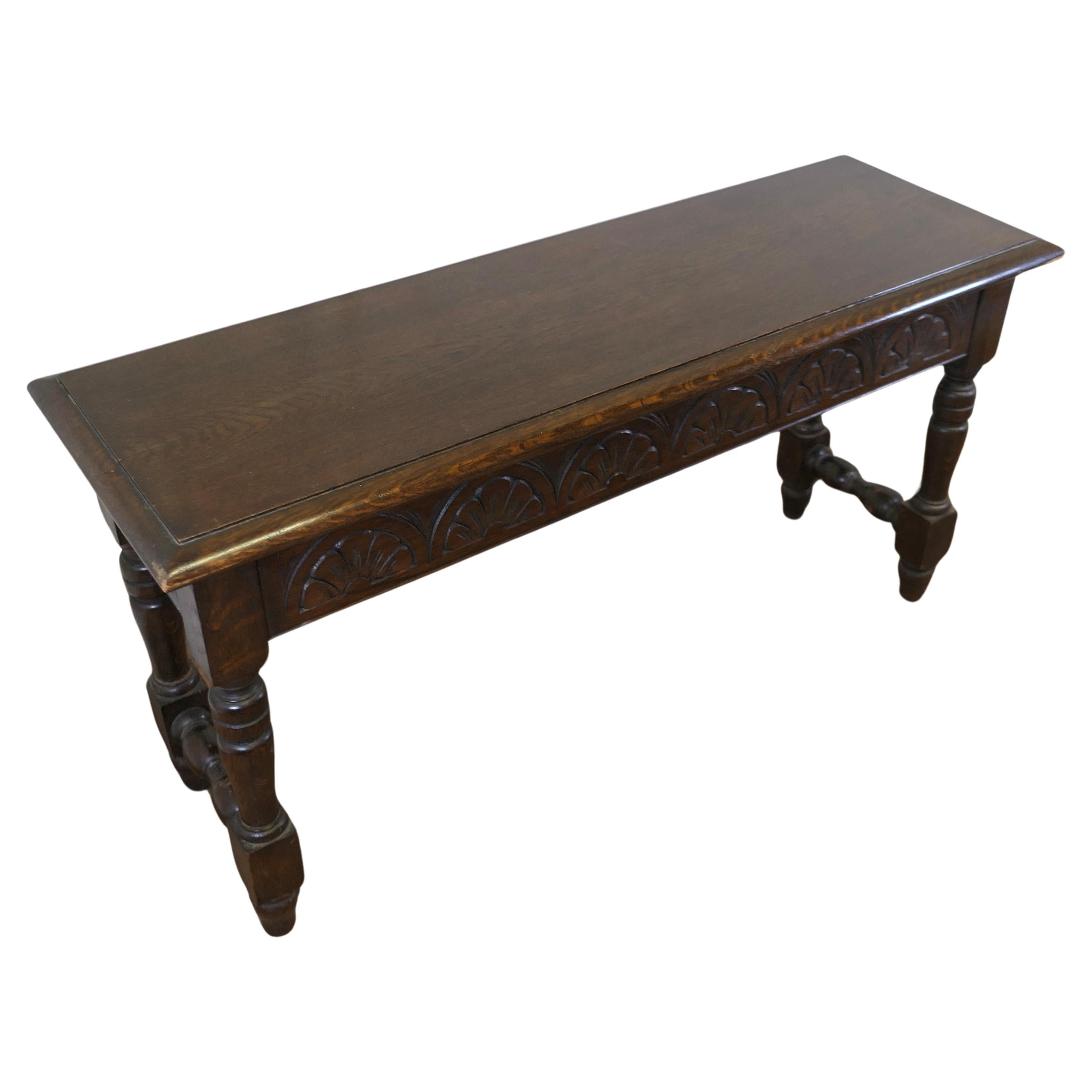Victorian Carved Country Oak Joint Style Window Seat, Hall Bench