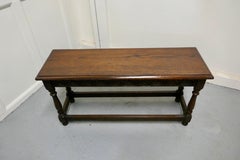 Victorian Carved Country Oak Joint Style Window Seat, Long Hall Bench