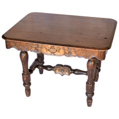 Antique Victorian Carved Dark Oak Library Writing Table