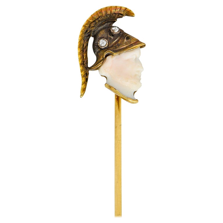 Épingle à Chapeau Ou Cravate Ancienne En Or 18 Carats 19ème Siècle - Fleur Avec Perle