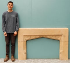 Victorian Carved Limestone Fireplace Mantel