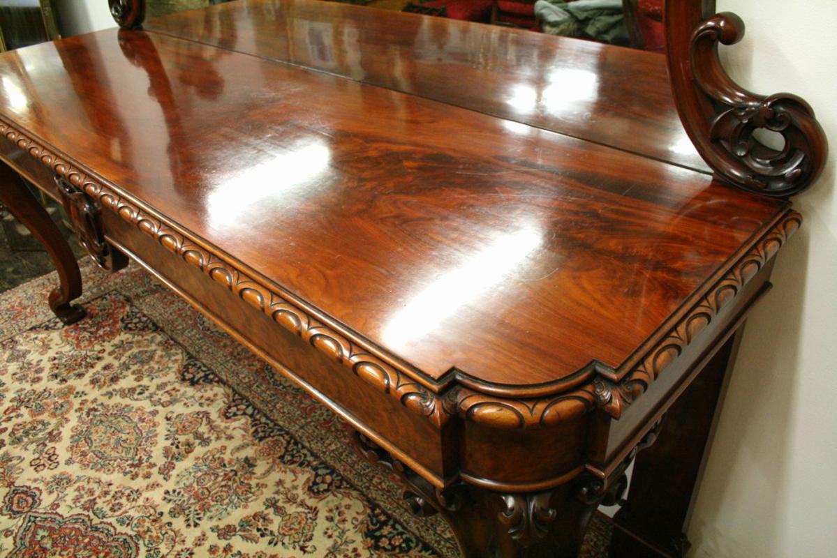 Victorian Carved Mahogany Hall/Serving Table 2