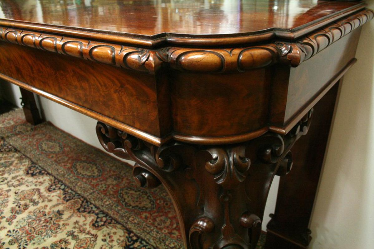 Victorian Carved Mahogany Hall/Serving Table 3