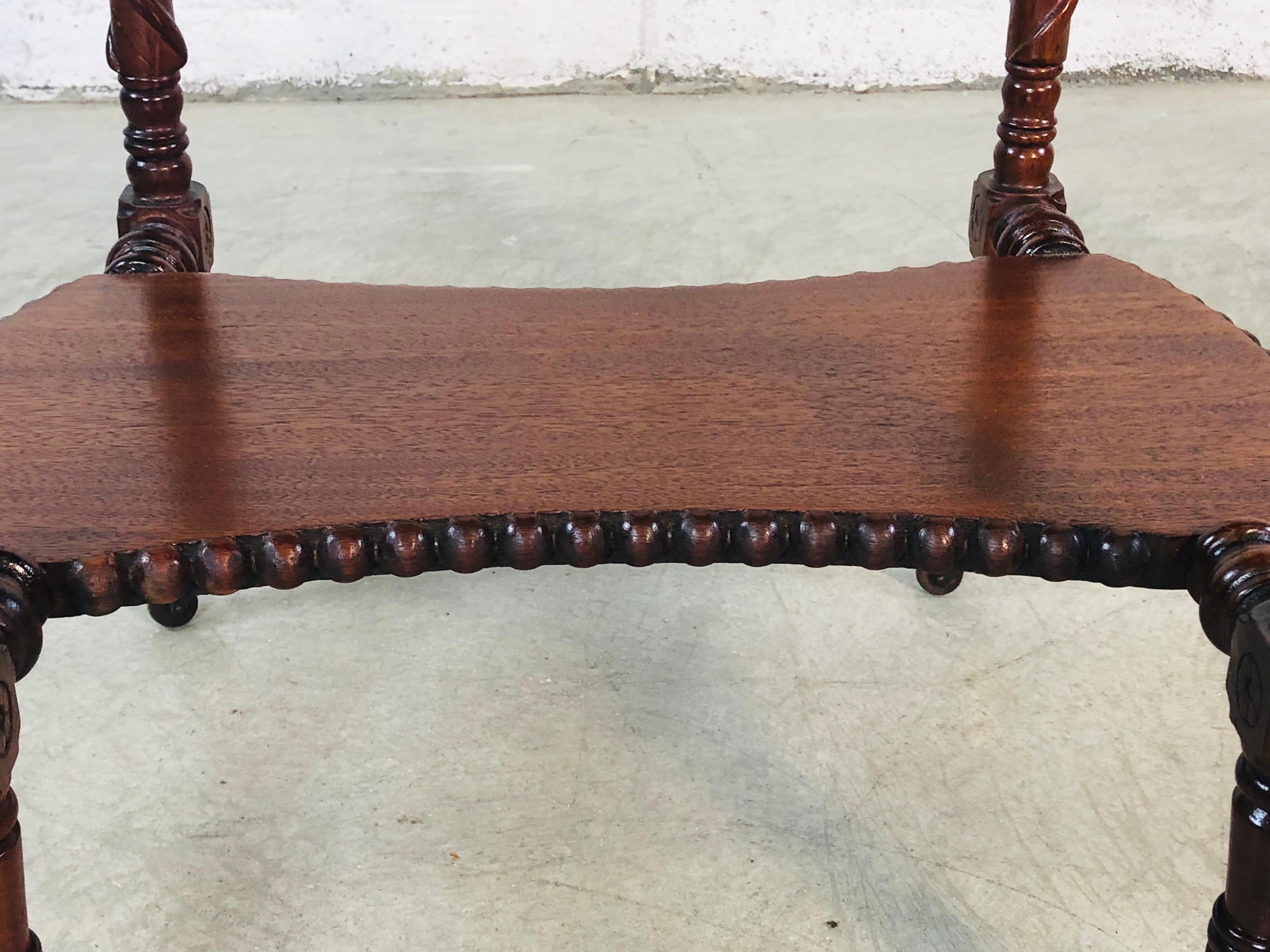 Victorian Carved Mahogany Square Side Table For Sale 2