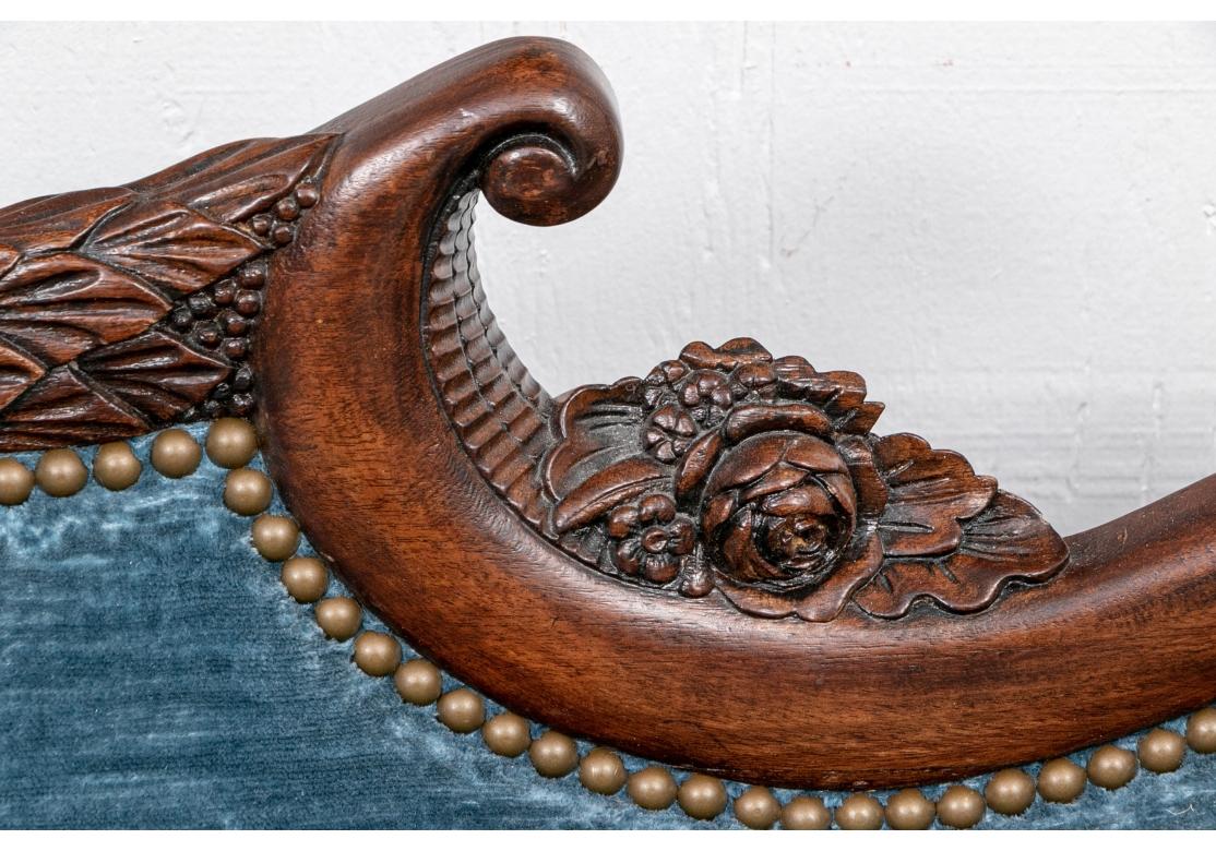 Victorian Carved Mahogany Upholstered Settee 3