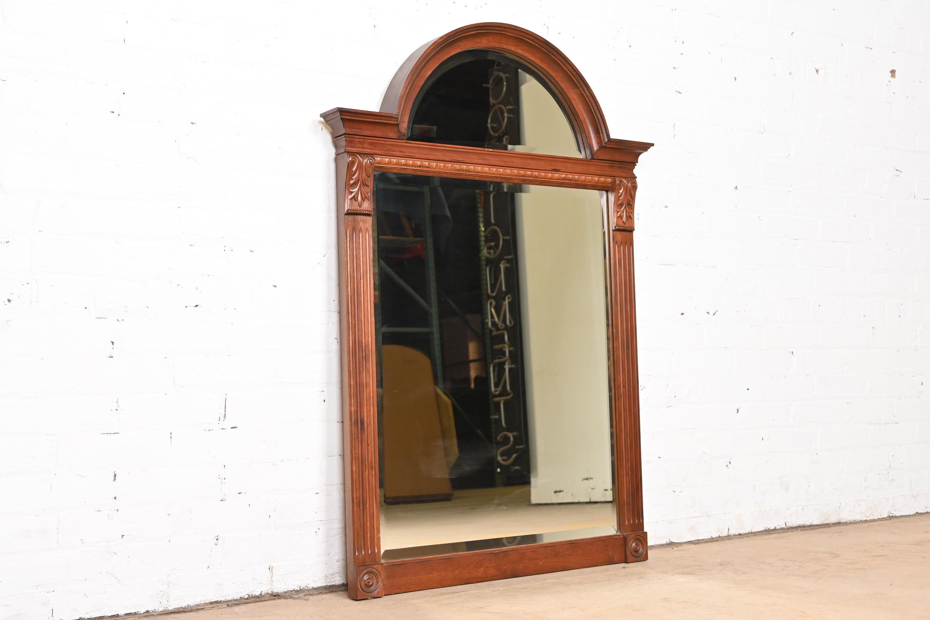 Victorian Carved Maple Arched Wall Mirror For Sale 2