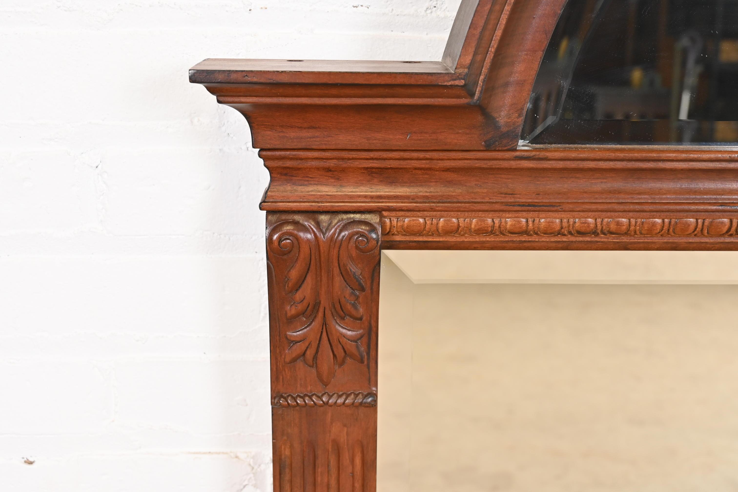 Victorian Carved Maple Arched Wall Mirror For Sale 3