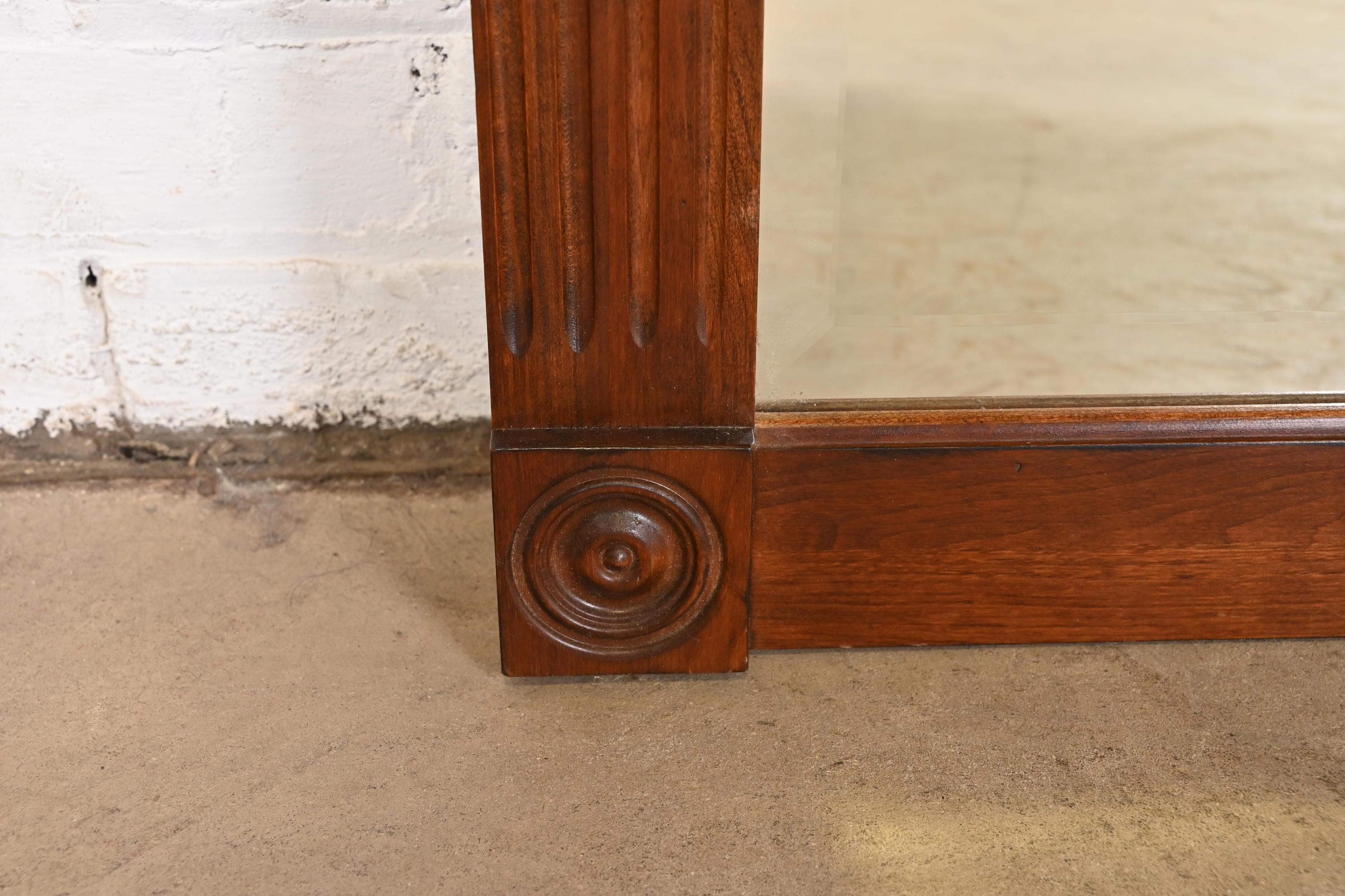 Victorian Carved Maple Arched Wall Mirror For Sale 4