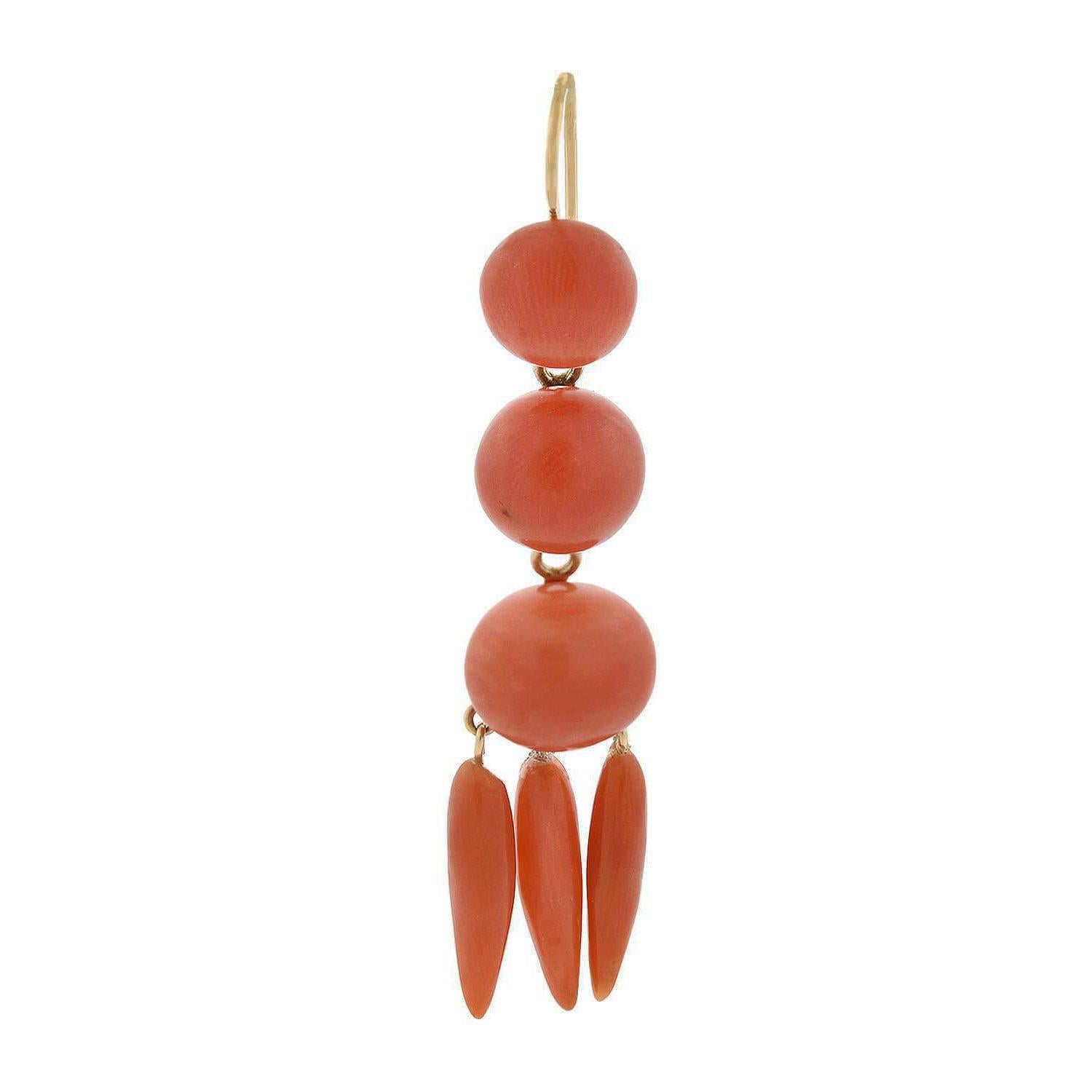 victorian coral earrings