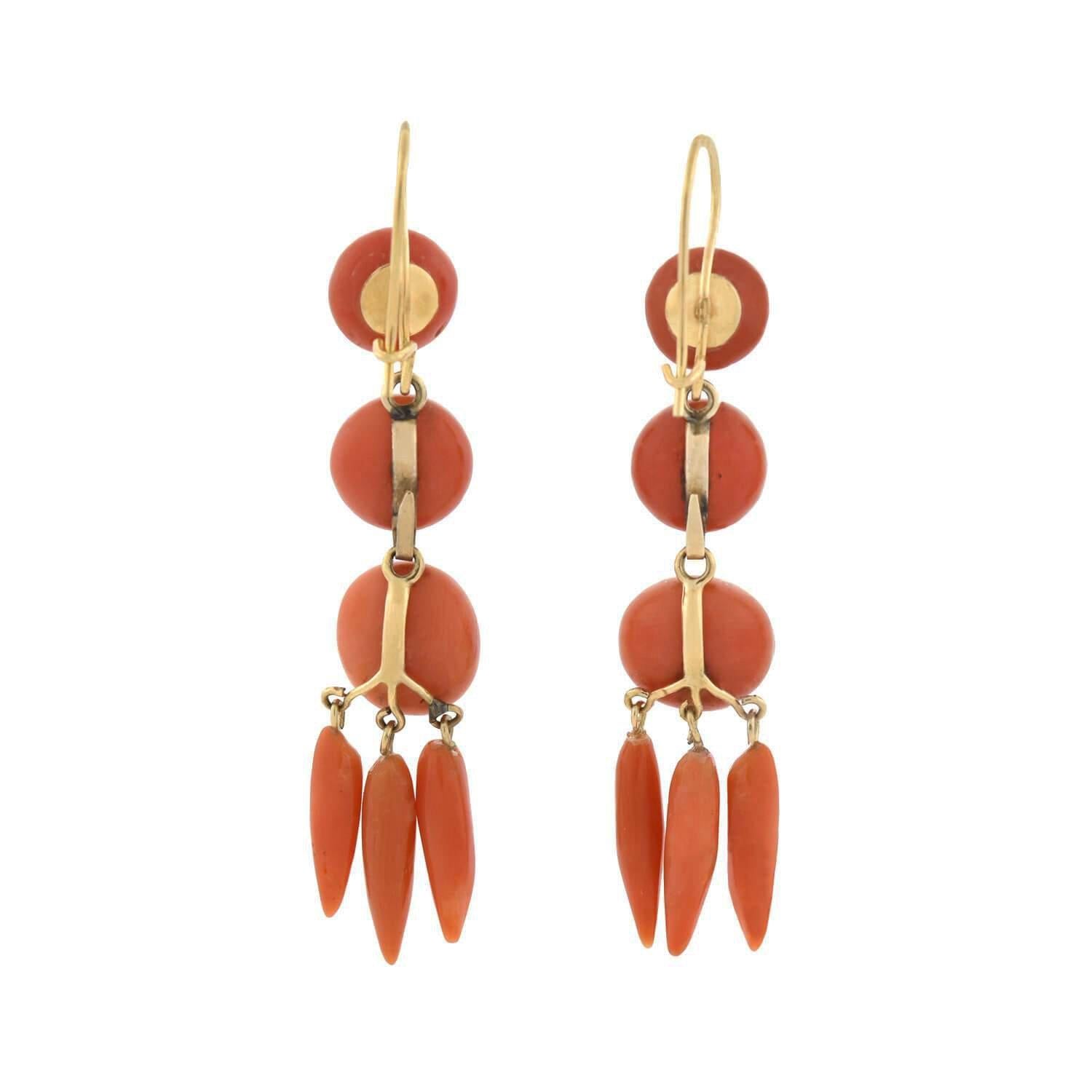 carved coral earrings