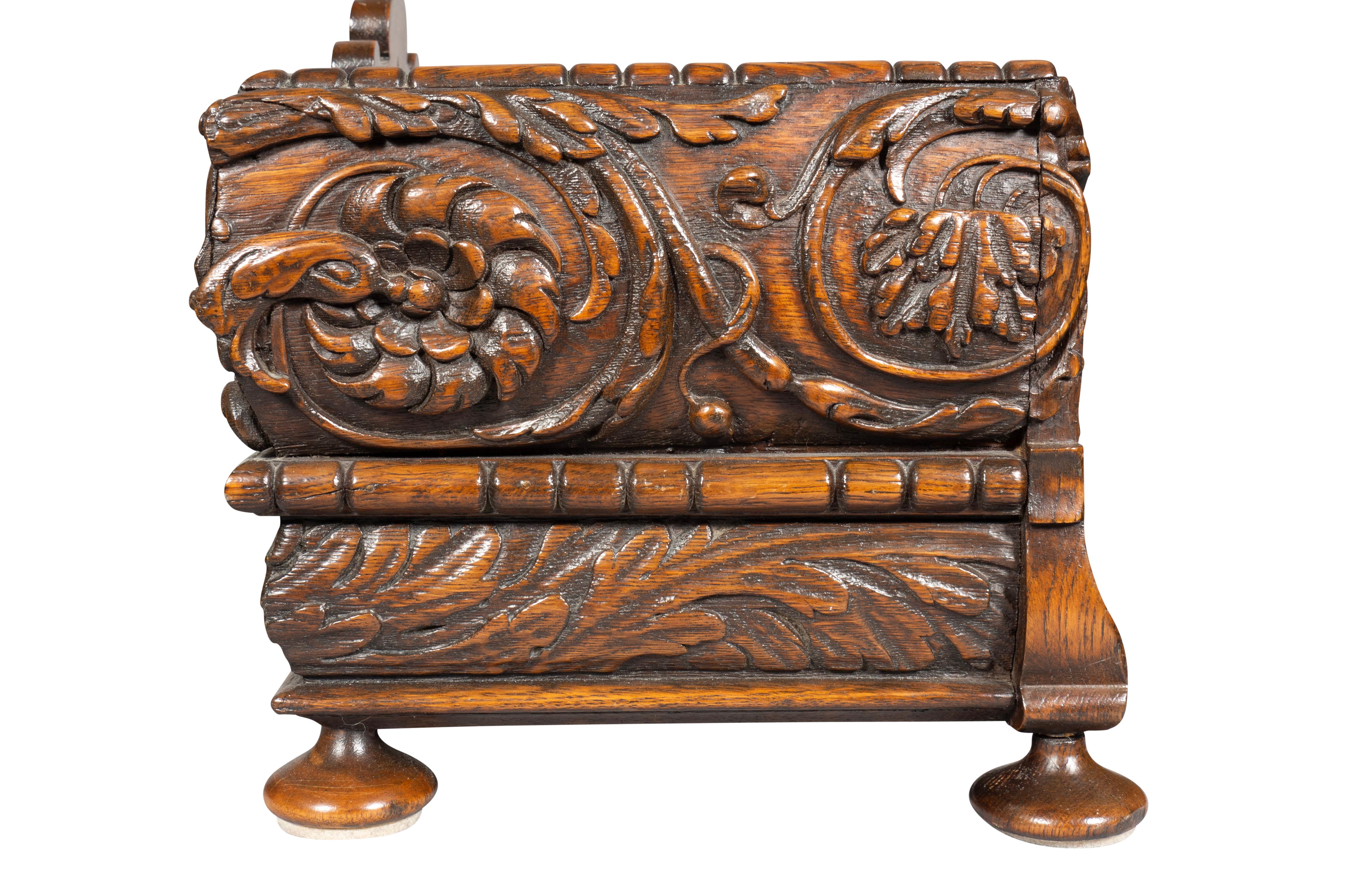 Victorian Carved Oak And Walnut Book Holder For Sale 9