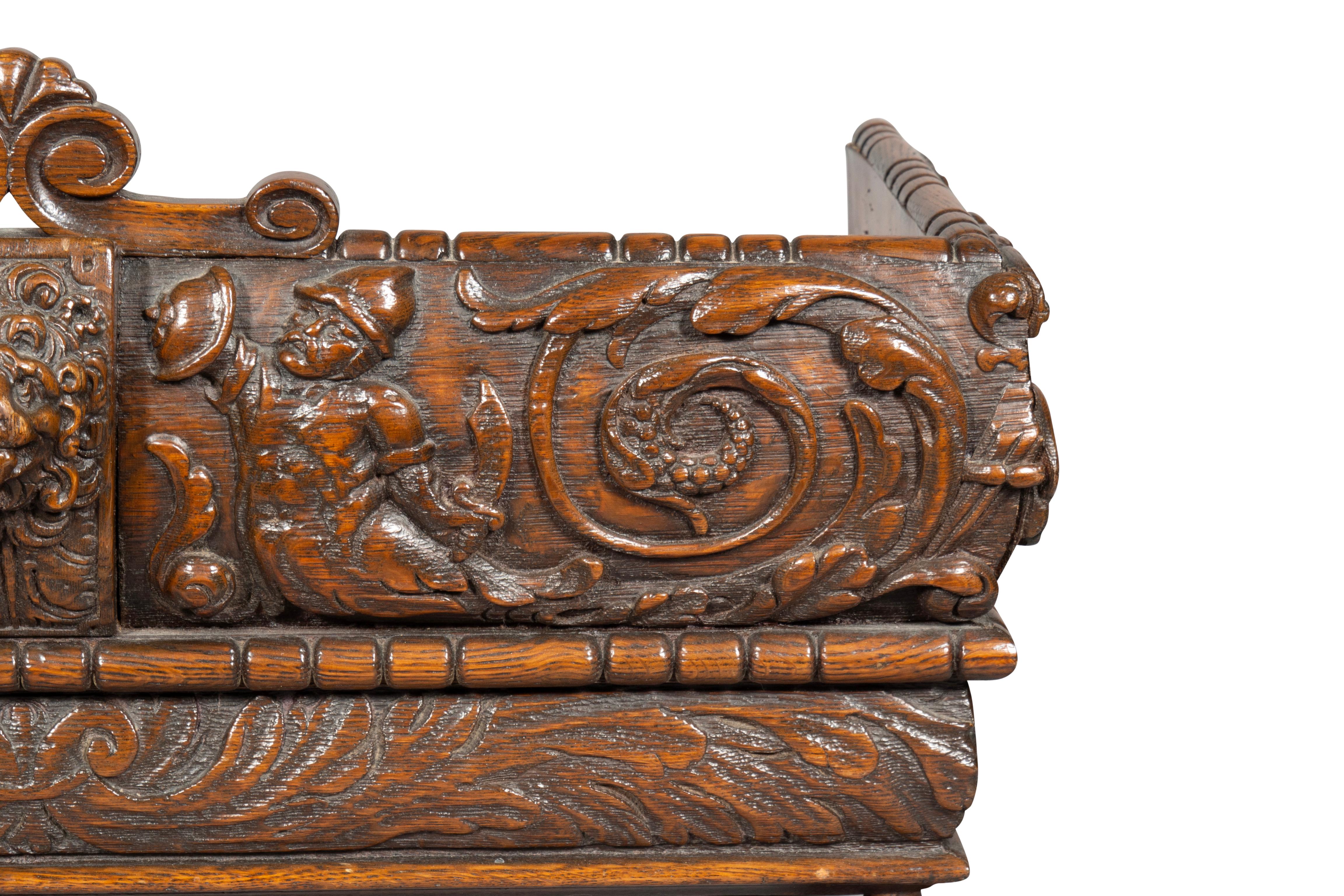 Victorian Carved Oak And Walnut Book Holder For Sale 10