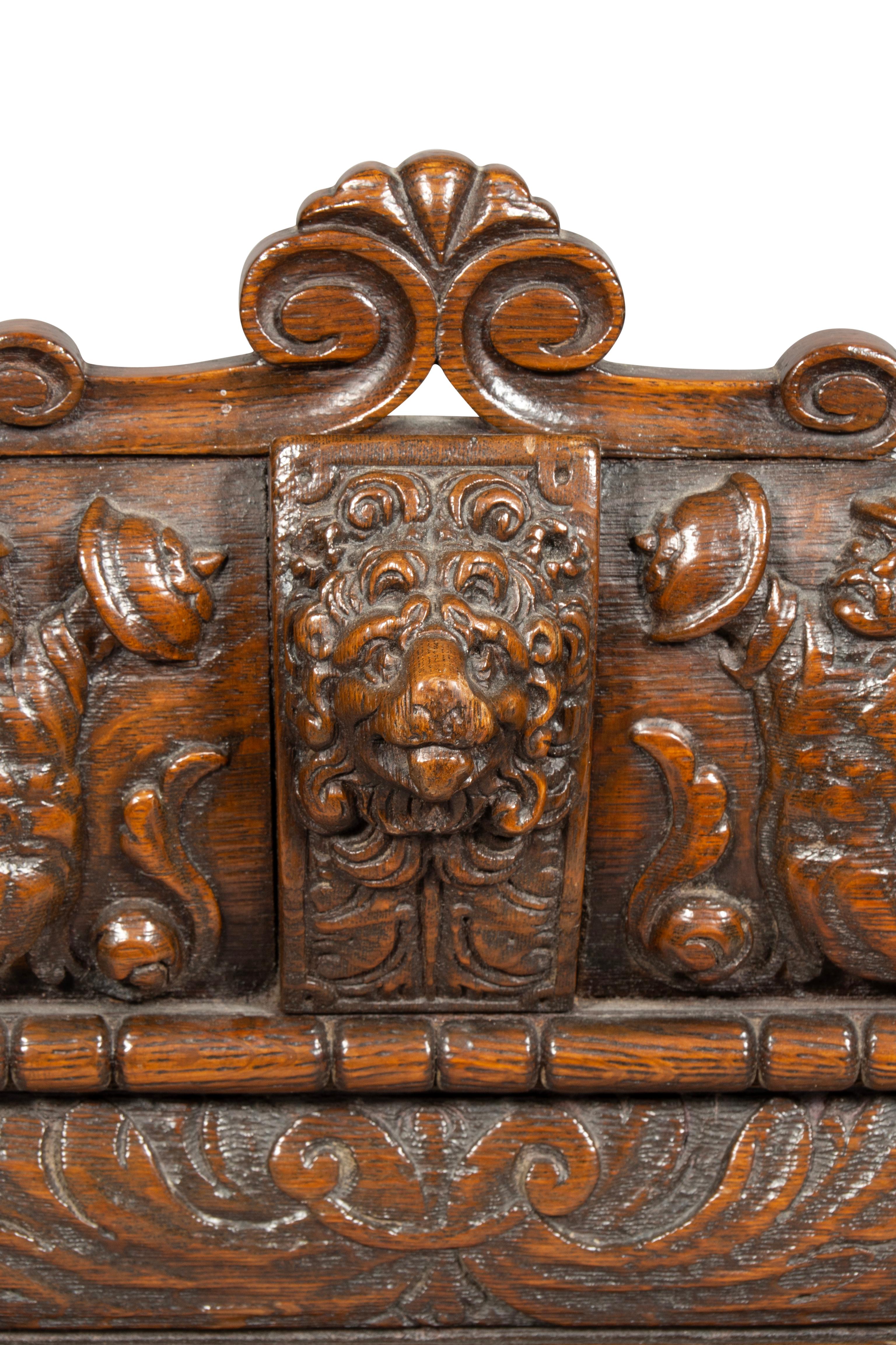 Victorian Carved Oak And Walnut Book Holder For Sale 12