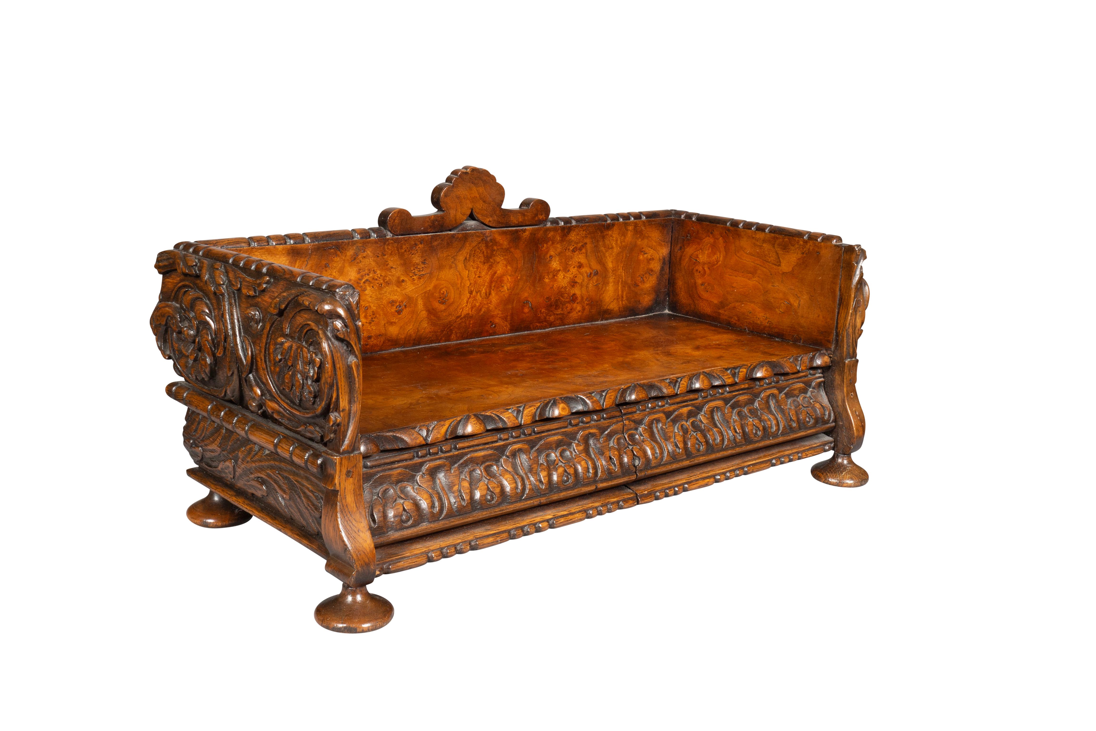 Victorian Carved Oak And Walnut Book Holder In Good Condition For Sale In Essex, MA