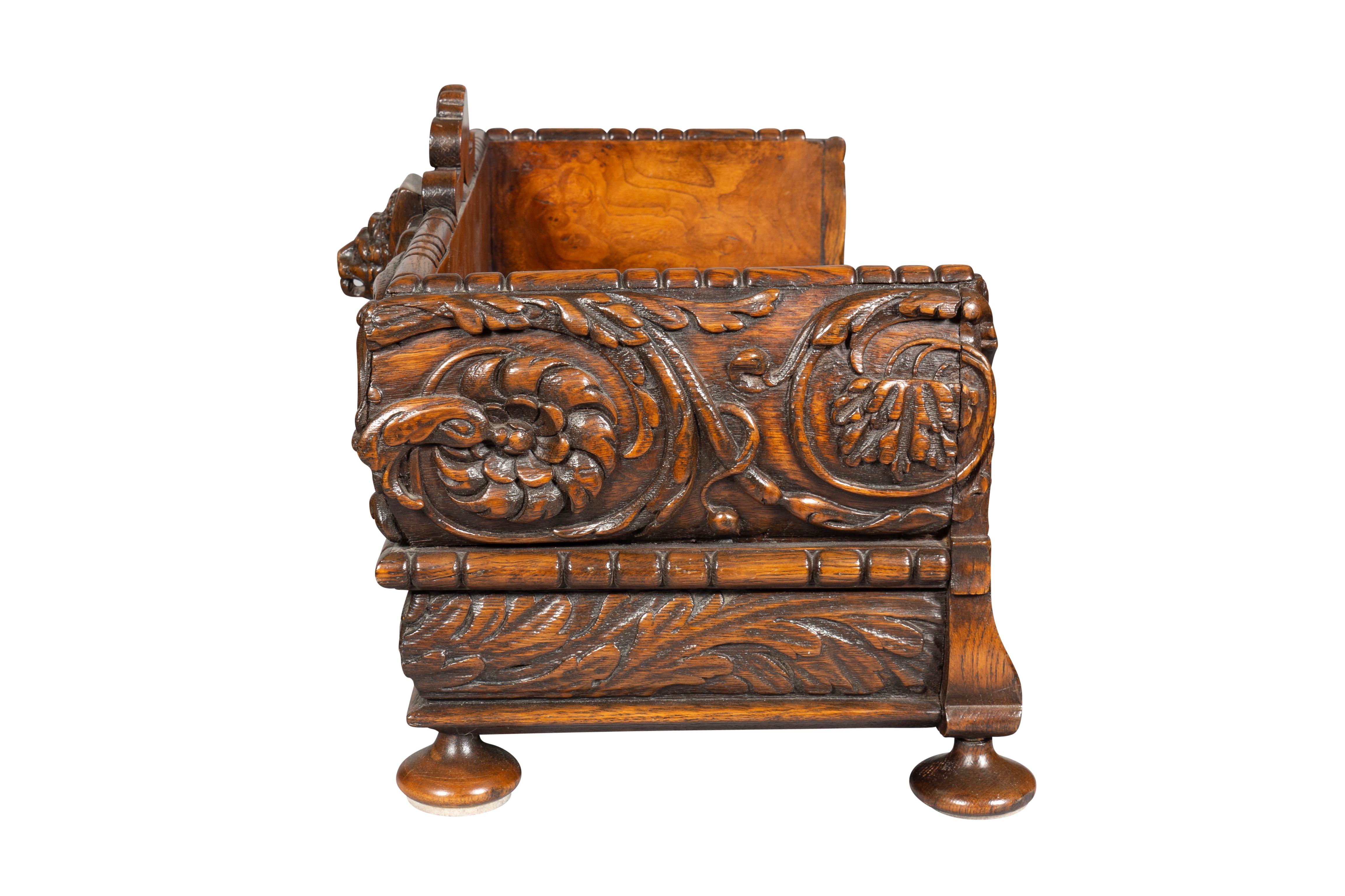 Late 19th Century Victorian Carved Oak And Walnut Book Holder For Sale