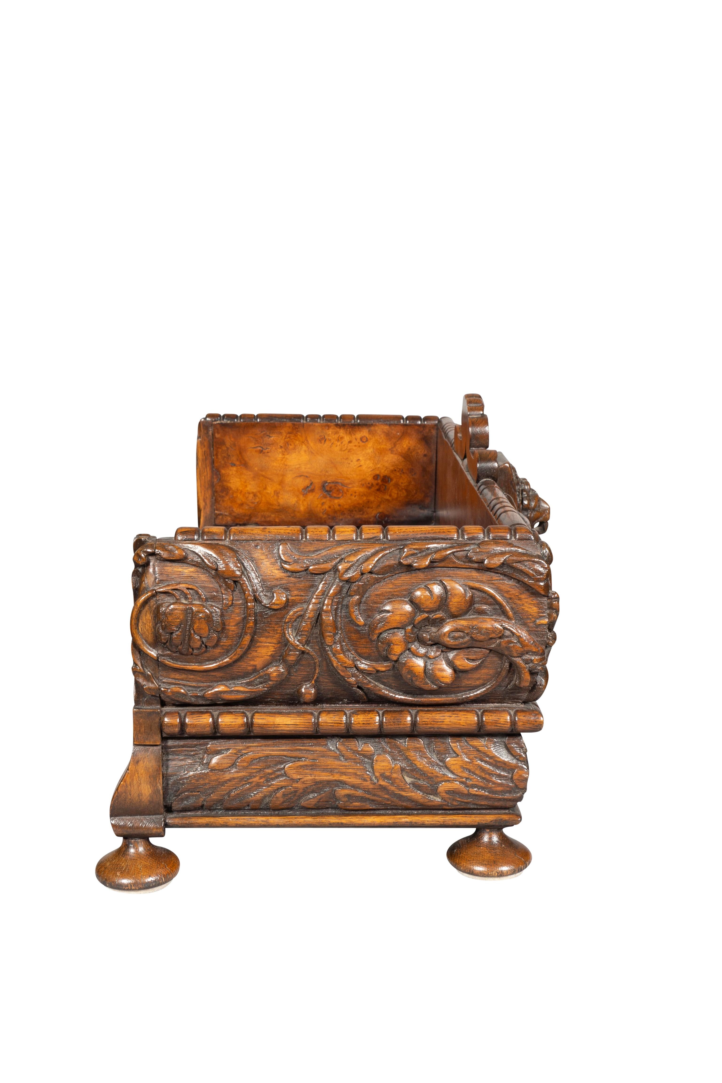 Victorian Carved Oak And Walnut Book Holder For Sale 3