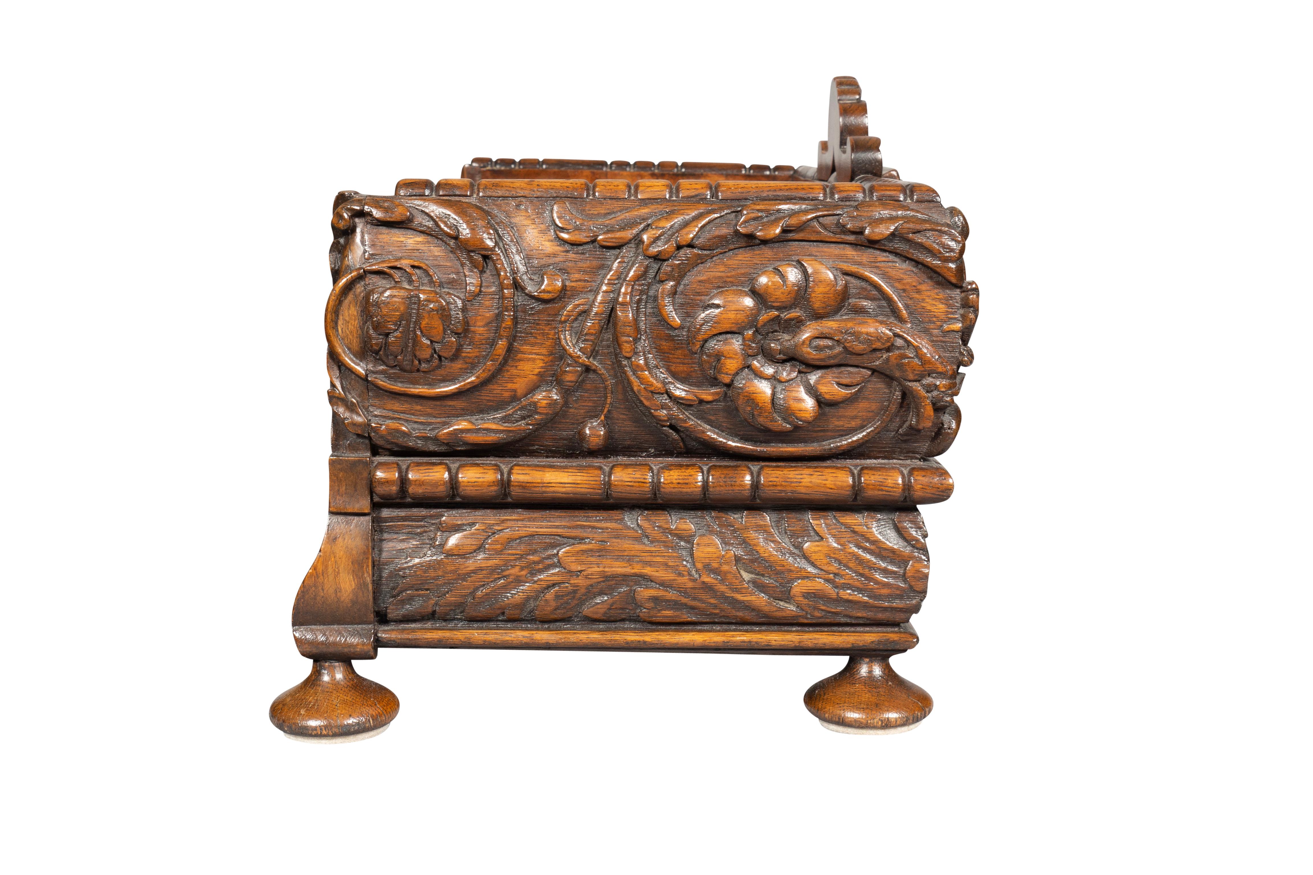 Victorian Carved Oak And Walnut Book Holder For Sale 4