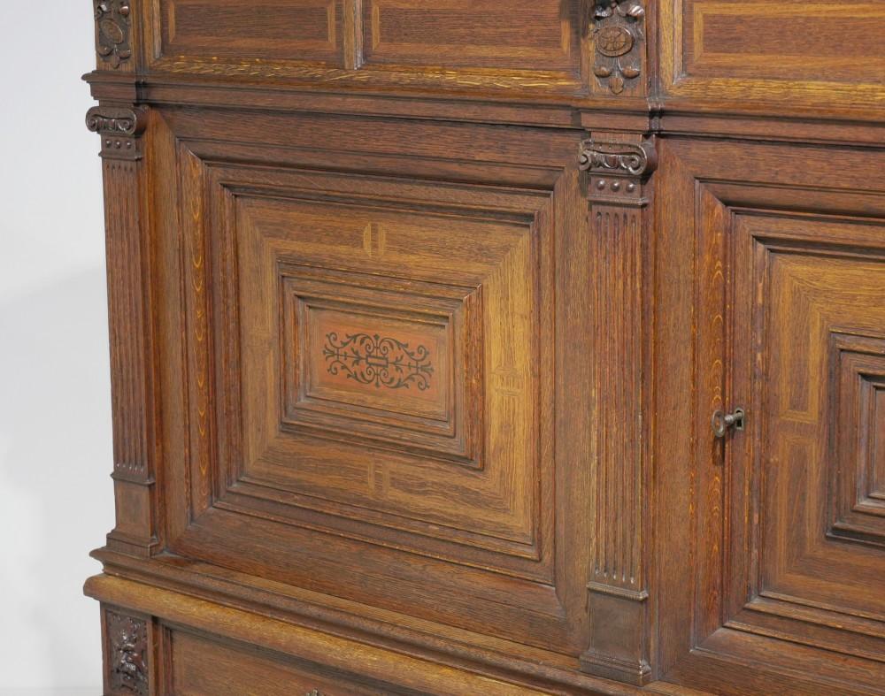 Victorian Carved Oak Drinks Cabinet Server 1880 For Sale 1