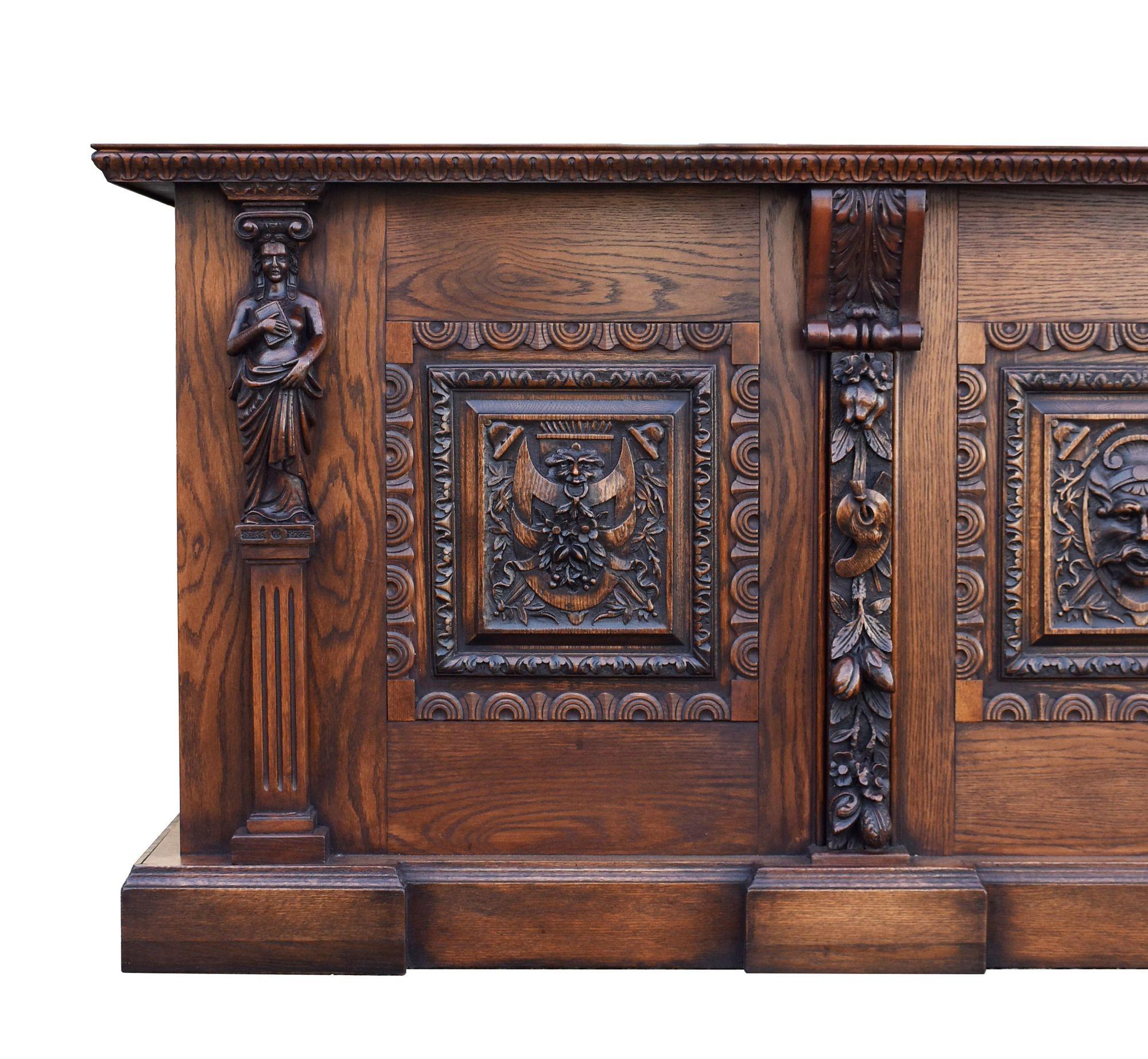 Viktorianische geschnitzte Oak Front und Back Bar im Angebot 5