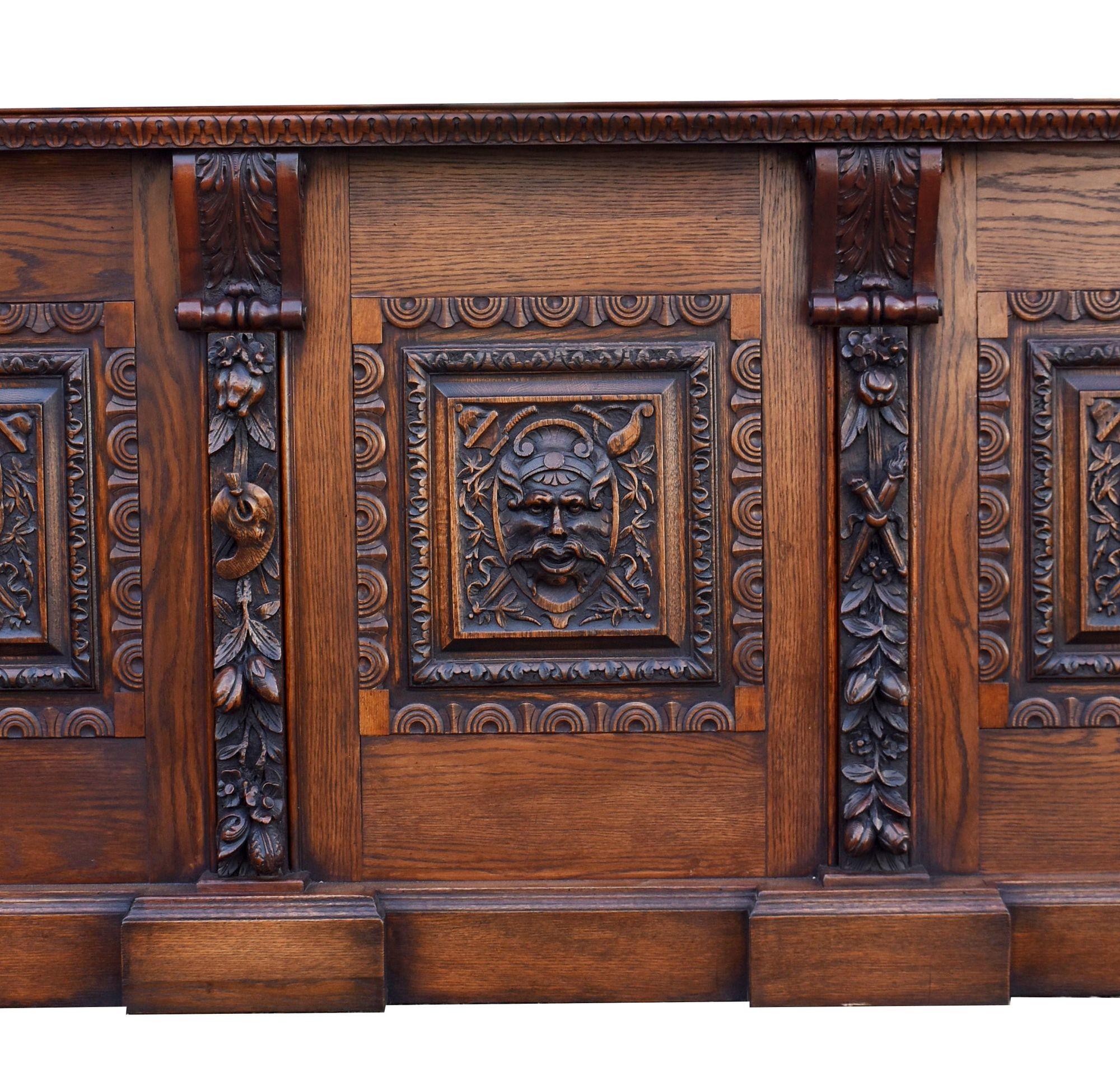 Viktorianische geschnitzte Oak Front und Back Bar im Angebot 6