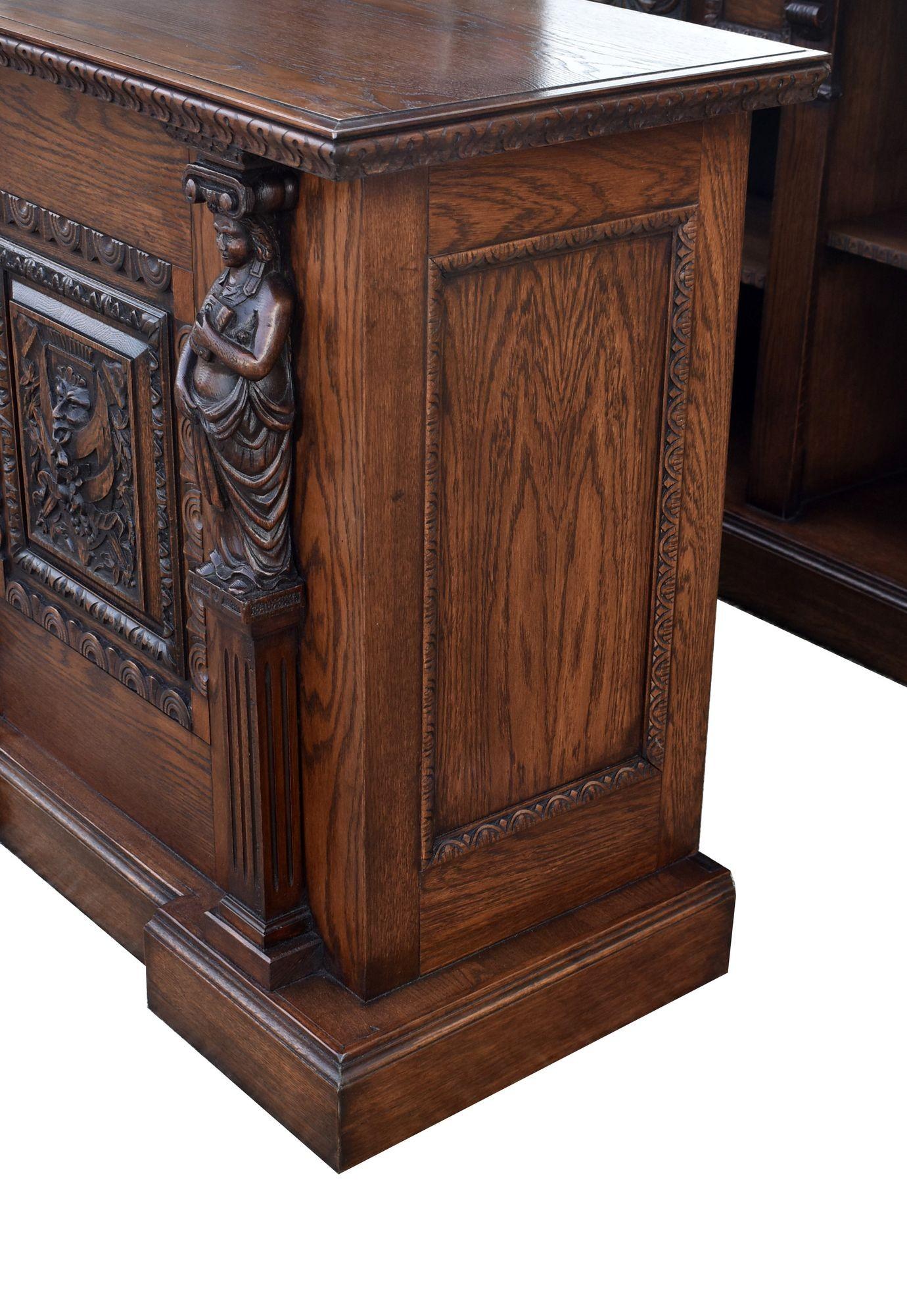 Viktorianische geschnitzte Oak Front und Back Bar im Angebot 11