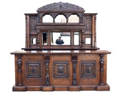 Victorian Carved Oak Front and Back Bar