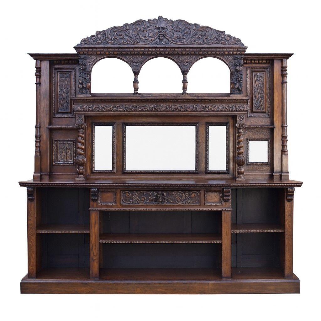 Viktorianische geschnitzte Oak Front und Back Bar (Eichenholz) im Angebot